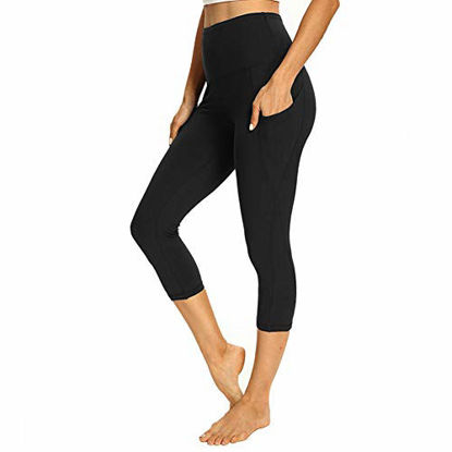 Picture of Gayhay Women's Capri Yoga Pants with Pockets - High Waist Soft Tummy Control Strechy Leggings for Workout Running