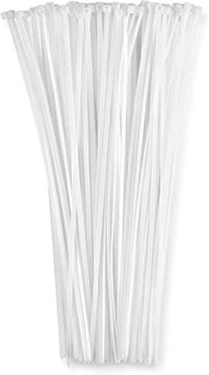 Picture of 12 Inch Zip Cable Ties (100 Pack)  50lbs Tensile Strength - Heavy Duty White  Self-Locking Premium Nylon Cable Wire Ties for Indoor and Outdoor by Bolt Dropper