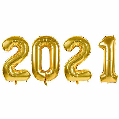 Picture of 2021Balloons for Graduation and New Year - 40â€ Foil 2021 Mylar Balloons for New Year Eve Festival Party Supplies  Great Number Decorations for Class and Wedding  Birthday  Anniversary Events (Black)