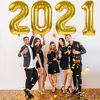 Picture of 2021Balloons for Graduation and New Year - 40â€ Foil 2021 Mylar Balloons for New Year Eve Festival Party Supplies  Great Number Decorations for Class and Wedding  Birthday  Anniversary Events (Black)