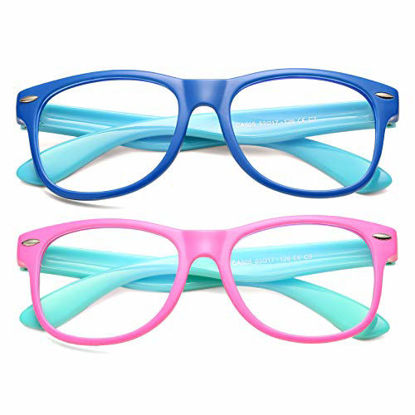 Picture of COASION Blue Light Blocking Glasses for Kids Boys Girls Digital TV Gaming Eyeglasses Frames for Children Age 3-12