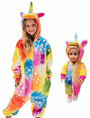 Picture of Unicorn Onesie Costume Matching Doll & Girls Gifts