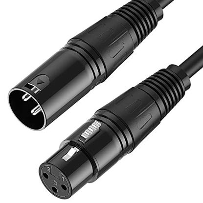 Picture of XLR Cable Male to Female 3FT - Sovvid XLR Cables Microphone Cable Cord Balanced Premium Series 3 PIN XLR to XLR Mic Patch Cable Cord 3M Black 1 Pack