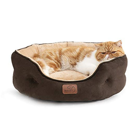 Picture of Bedsure Small Dog Bed for Small Dogs Washable - Round Cat Beds for Indoor Cats  Round Pet Bed for Puppy and Kitten with Slip-Resistant Bottom  20 Inches