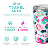 Picture of Swig Life 18oz Travel Mug with Handle and Lid  Stainless Steel  Dishwasher Safe  Cup Holder Friendly  Triple Insulated Coffee Mug Tumbler in Floral Cherry Blossom Print