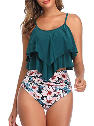 Picture of American Trends Two Piece Swimming Suits Womens Tankini Swimsuits High Waisted Bathing Suits for Women