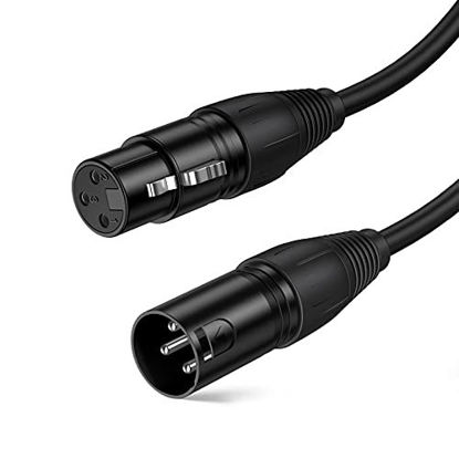 Picture of XLR Cable [50FT]  CableCreation XLR Male to XLR Female Balanced 3 PIN XLR Microphone Cable Compatible with Shure SM Microphone  Behringer  Speaker Systems  Radio Station and More  Black