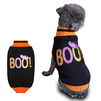 Picture of cyeollo Dog Sweater Dog Halloween Knitwear Turtleneck Pet Holiday Clothes for Cold Weather Cozy Doggie Dogs Winter Outfit Costume for Dogs