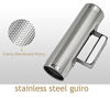 Picture of CHACHAZO Guiro Stainless Steel Guiro Shaker Musical Instrument 12"5" Latin Percussion Instrument Guira with Scraper Egg Shaker Maracas Castanets Set (12"x5")