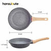 Picture of Hansubute Nonstick Induction Stone cookware set pots and pans 7-Piece Set with Soft Touch Handle Children Protection Function(7-Piece Set)