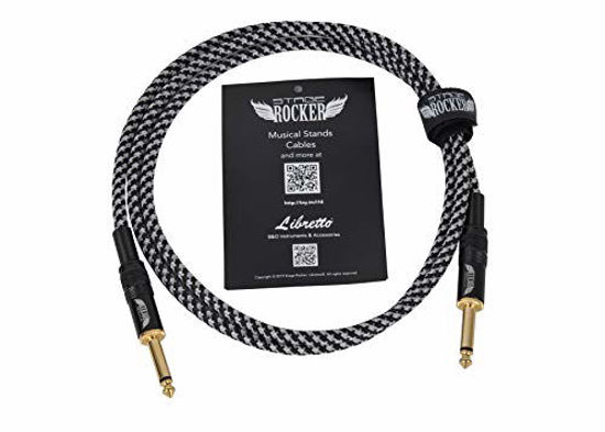 Black Gray Tweed Cloth Jacket STAGE ROCKER IC003-TX-5-5 Ft Guitar Cable 5 ft Straight Connectors,1/4 TS to 1/4 TS 