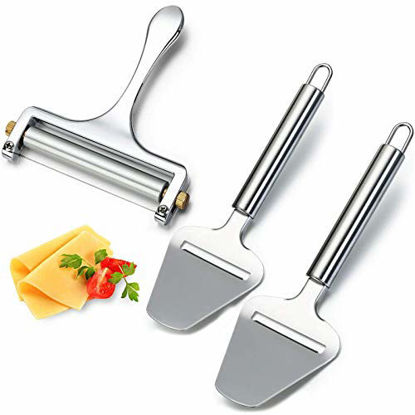 Picture of Cheese Knives with Wood Handle Steel Stainless Cheese Slicer Cheese Cutter (Option V)