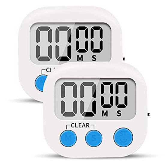 Picture of 12 Pack Small Digital Kitchen Timer Magnetic Back and ON/Off Switch Minute Second Count Up Countdown