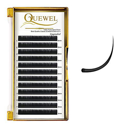 Picture of QUEWEL Individual Classic Lashes .20 Lash Extensions C Curl 15mm Silk Lash Extensions C/D Curl Single Eyelash 9-25 Mixed Eyelash Extensions 9-16/15-20/20-25 Professional Salon Use (0.20 C 15mm)