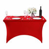 Picture of Spandex Table Cover for 4FT or 6ft or 8ft Table Universal Fitted Stretch Tablecloth for Party  Banquet  Wedding and Events