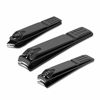 Picture of Nail Clippers Set Black Matte Stainless Steel Fingernail & Thick Toenail & Ingrown Nail Clippers  Perfect 3 pcs Nail Clippers Cutter for Men and Women (Black-3Pcs)