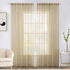 Picture of MIULEE 2 Panels Solid Color Sheer Window Curtains Elegant Window Voile Panels/Drapes/Treatment for Bedroom Living Room (54X63 Inches Dark Grey)