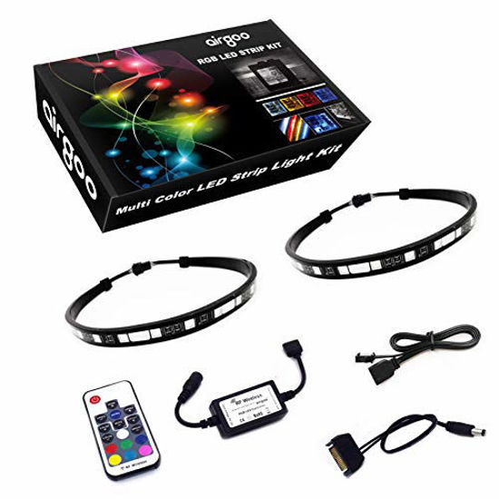 GetUSCart- Magnetic Computer LED Strip Kit Airgoo 2pcs 15inch PC RGB ...
