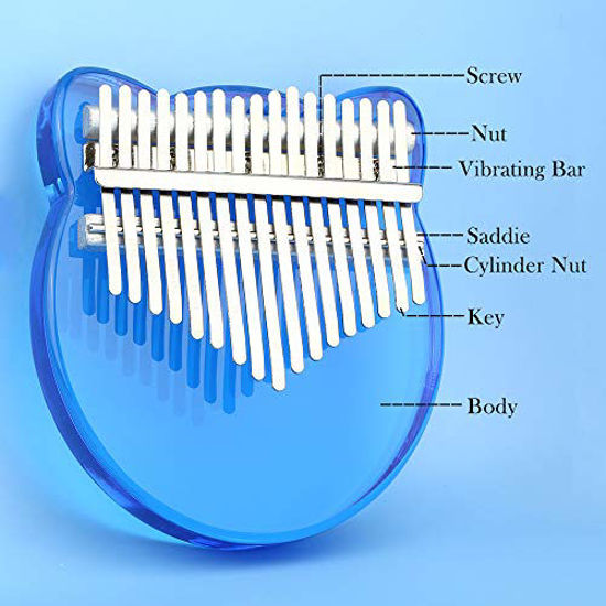 GetUSCart- 17-Key Kalimba Thumb Piano Portable Crystal Transparent ABS ...