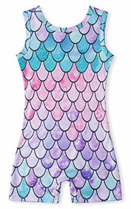 Picture of TUONROAD Graphic Printed Gymnastics Leotards Sparkly Ballet Dancewear for 3-8T Girls