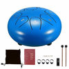 Picture of 6 Inch Steel Tongue Drum Handpan Drum  Moontie Metal Hand Drum Kit Percussion Steel Drum Instrument with Mallets  Mallet Bracket Tonic Sticker and Music Book (6Inch Blue)