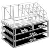 Picture of HBlife Makeup Organizer 2 Pieces Acrylic Cosmetic Storage Drawers and Jewelry Display Box  Violet