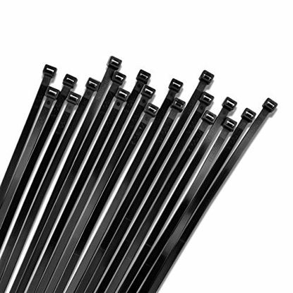 Picture of 11" Black Zip Cable Ties (1000 Pack)  50lbs Tensile Strength - Heavy Duty  Self-Locking Premium Nylon Cable Wire Ties for Indoor and Outdoor by Bolt Dropper