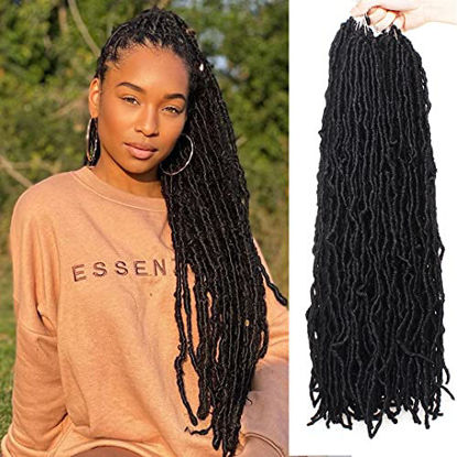 Picture of ZRQ 2 Packs 30 Inch Faux Locs Crochet Braids Hair Pre-looped Goddess Locs Curly Wavy Blonde Extended Soft Locs Braiding Hair For Women Synthetic Hair 613#