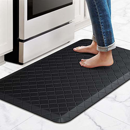 Picture of HappyTrends Kitchen Mat Cushioned Anti-Fatigue Kitchen Rug 17.3"x 39" Thick Waterproof Non-Slip Kitchen Mats and Rugs Heavy Duty Ergonomic Comfort Rug for Kitchen Floor Office Sink Laundry Grey