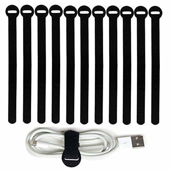 GetUSCart- 60PCS Reusable Fastening Cable Ties 8-Inch Cable Straps Cable  Management Multi-Purpose Hook & Loop Cord Organizer Wire Ties Adjustable  Cable Organizer Cord Ties Microfiber Cloth Straps Black.