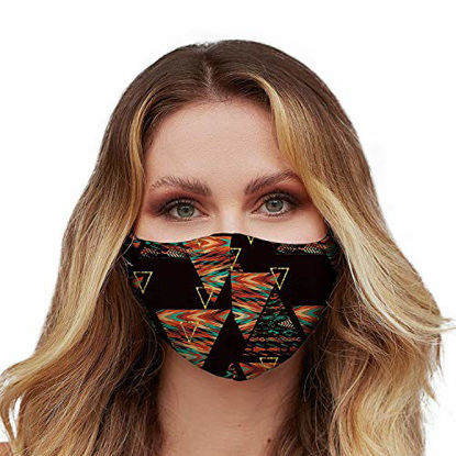 Picture of Washable Face Mask with Adjustable Ear Loops & Nose Wire - 3 Layers  100% Cotton Inner Layer - Cloth Reusable Face Protection with Filter Pocket - Made in USA (Colorful Hibiscus)