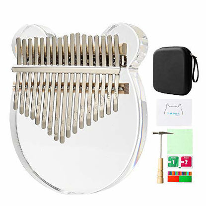 Picture of Acrylic Kalimba Thumb Piano Finger Kalimba 17 key With Eva Bag Tuning Hammer and Manual Musical Instrument Christmas Gifts for Girls Kids Beginners Birthday Gift
