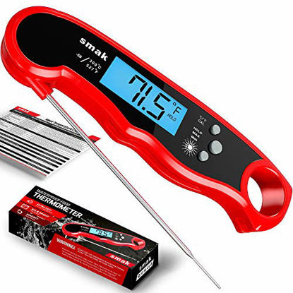 Picture of Digital Instant Read Meat Thermometer - Waterproof Kitchen Food Cooking Thermometer with Backlight LCD - Best Super Fast Electric Meat Thermometer Probe for BBQ Grilling Smoker Baking Turkey (Lime)