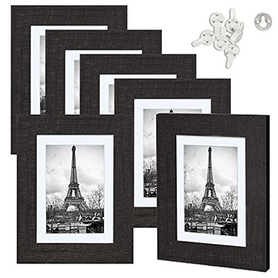 4x6 Picture Frame Set of 4, White Frames for 4 by 6 Photos with Mat, Wall  and Tabletop Display 