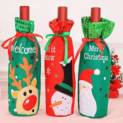 Picture of ocharzy Christmas Wine Bottle Cover Decoration Wine Bottle Gift Bags (B)