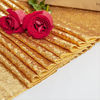 Picture of Charoama Glitter Gold Table Runners-12 by 108 Inch Luxury Linens -Gold Event Outdoor Party Supplies Fabric Decorations Gift Package for Holiday Wedding Birthday Baby Shower Dining Room Table Decor