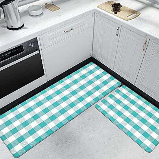 2 Pieces Thick Cushioned Kitchen Floor Mats Set Heavy Duty