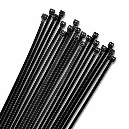 Picture of 12 Inch Zip Cable Ties Black (100 Pack)  40lbs Tensile Strength - Heavy Duty  Self-Locking Premium Nylon Cable Wire Ties for Indoor and Outdoor by Bolt Dropper