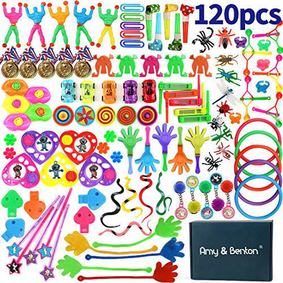 Picture of Amy&Benton 120PCS Treasure Box Prizes for Classroom  Kids Birthday Party Favors for Goodie Bag Fillers  Assorted Pinata Fillers  Bulk Party Toy Assortment
