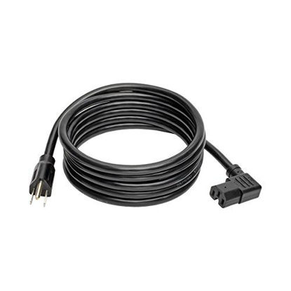 Picture of Tripp Lite 8ft Heavy Duty Power Extension Cord Cable 15A 14 AWG 5-15P to Right-Angle C15 Black 8' (P019-008-C15RA)