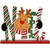 Picture of 6 Christmas Table Decorations for Dinner Party Coffee Table Snowman Santa Reindeer Noel Joy Believe Merry Christmas Happy Holidays Centerpiece