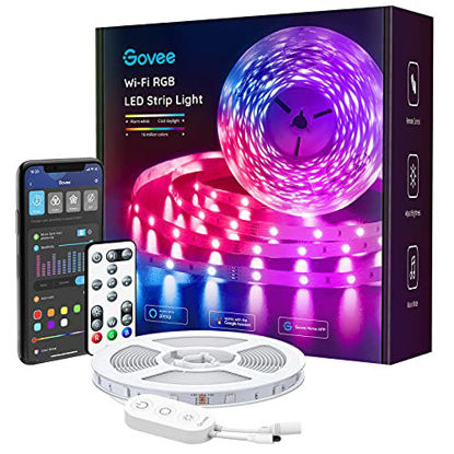 Picture of Govee Smart LED Strip Lights, 16.4ft WiFi LED Light Strip with App and Remote Control, Works with Alexa and Google Assistant, Music Sync RGB Lights for Bedroom, Kitchen, TV, Party
