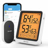 Picture of Govee Bluetooth Indoor Outdoor Thermometer,Digital Wireless Weather Hygrometer Humidity and Temperature Sensor with App Notifications,4.5-Inch Large LCD Touchscreen with Backlight,2-Year Data Storage