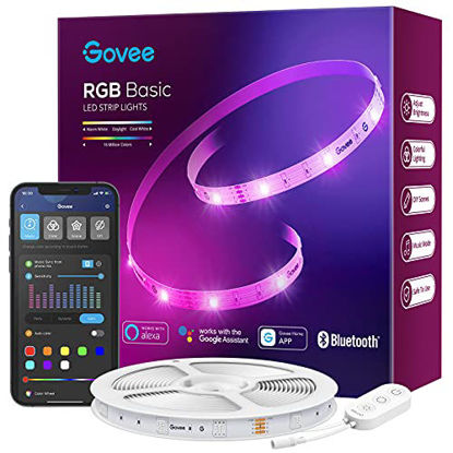 Picture of Govee 50ft Smart LED Strip Lights, WiFi RGB LED Lights Work with Alexa and Google Assistant, Color Changing Light Strip with Music Sync, App Controlled LED Lights for Bedroom, Party, Living Room