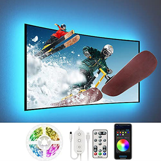 GetUSCart Govee TV LED Backlight 10FT LED Lights for TV with App and Remote Control Music Sync DIY and Scene Modes RGB Color Changing TV Backlight for 46 60 inch TVs Computer Bedroom
