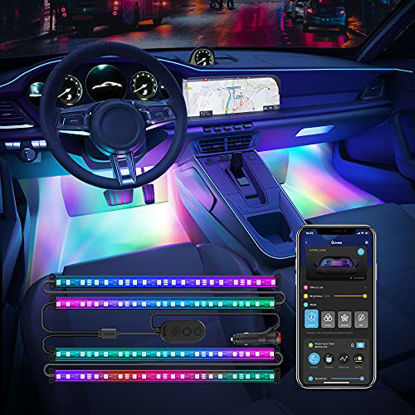 Picture of Govee Smart Car LED Strip Lights, RGBIC Interior Car Lights with 4 Music Modes, 30 Scene Options and 16 Million Colors, APP Control Car LED Lights, 2 Lines Design Car Lights for Cars, SUVs, DC 12V