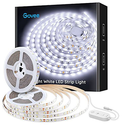 Picture of Govee White LED Strip Lights 32.8ft, 6500K Dimmable LED Light Strip with Control Box, Bright 600 LEDs, Flexible Daylight White Lights for Mirror, Under Cabinet, Living Room, Study, Wardrobe