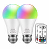 Picture of Govee Color Change Light Bulbs, RGB Color Changing LED Light Bulbs with Remote, 10W 75W Equivalent 1000 Lumen A19 E26 Screw Base, RGBW Decorative LED Bulb Lights for Bedroom, Stage, Party (2 Pack)