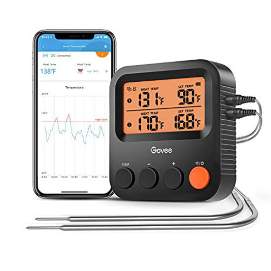 Picture of Govee Bluetooth Meat Thermometer, 230ft Range Wireless Grill Thermometer Remote Monitor with Temperature Probe Digital Grilling Thermometer with Smart Alerts for Smoker , Cooking, BBQ, Kitchen, Oven