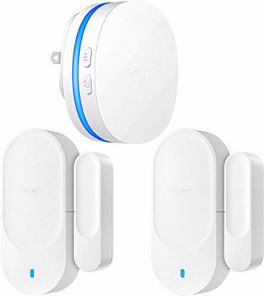 Picture of Govee Door Open Chime Upgraded, 2 Magnetic Door Alarm Sensor for Home/Bussiness, Door Alarms for Kids Safety, 1 Wireless Receiver (328 Feet, 36 Tunes, 5 Volume Levels, LED Indicators)